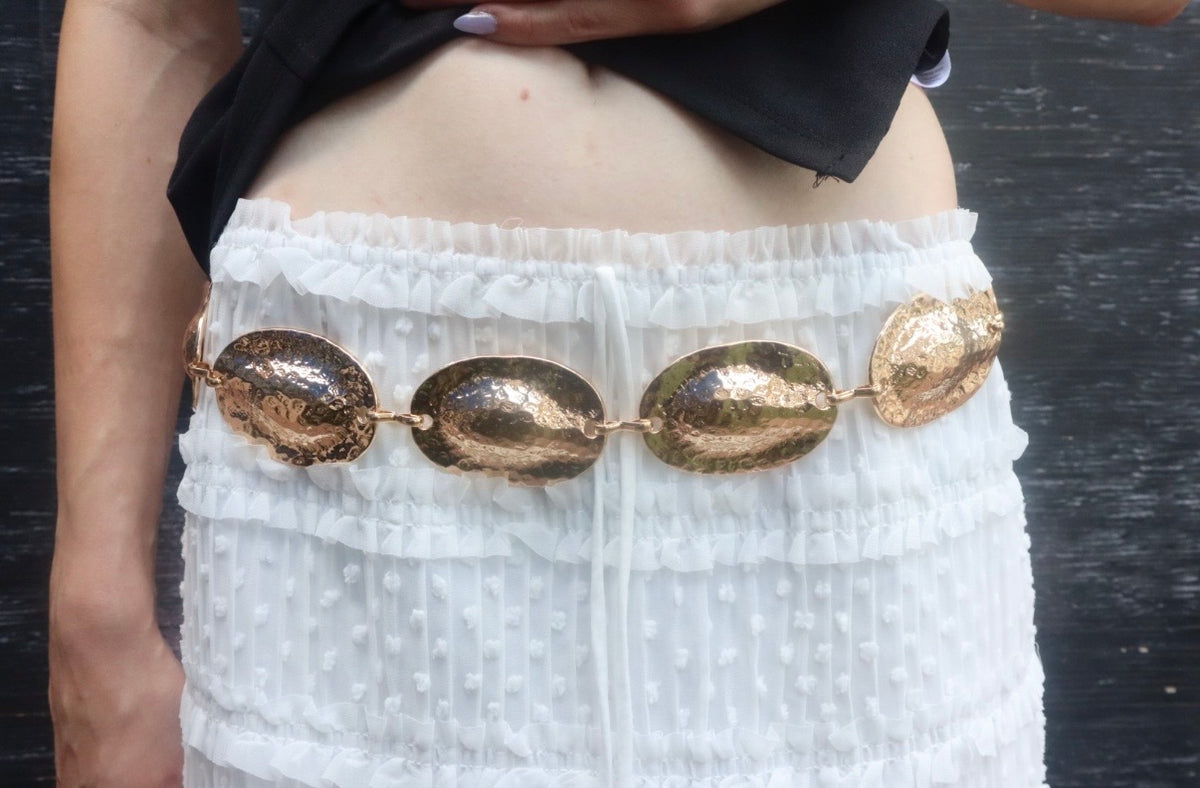 Harley Hammered Oval Chain Belt