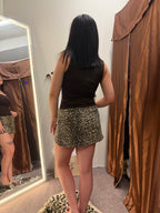 Moxie Leopard Mini Skirt