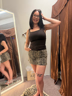 Moxie Leopard Mini Skirt